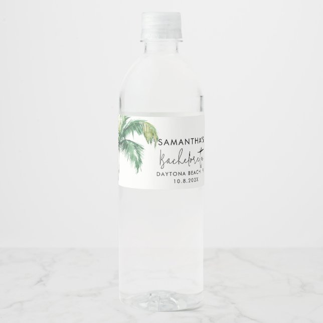 Palm Tree Wasserfarbe Personalisiert Bachelorette (Vorderseite)