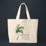 Palm Tree Watercolor Bachelorette Weekend Custom Jumbo Stoffbeutel<br><div class="desc">Der Junggeselinnen-Abschied Tropical Palm Tree Tote Beutel können Sie mit dem Namen,  Anlass,  Ort und Datum der Braut anpassen. Diese schicke und stilvolle Tasche dient als perfekte Erinnerung an einen unvergesslichen Aufenthalt mit Ihren Lieblingsfrauen.</div>