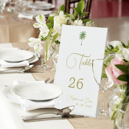 Palm Tree Watercolor Elegante Einfache Hochzeit Sockelschild