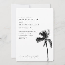 Palm Tree Wedding Custom Beach Foto Einladung