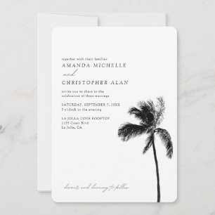 Palm Tree Wedding Custom Beach Foto Einladung