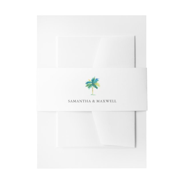 Palm Tree Wedding Einladung Bauchband Einladungsbanderole (Vorderseite Beispiel)