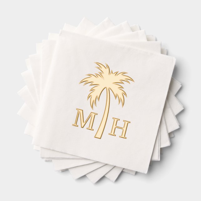 Palm Tree Wedding Monogram (Insitu (empilé))