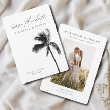 Palm Tree Wedding Thema Save the Date Minimalistis