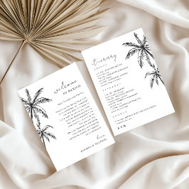 Palm Tree Wedding Welcome Letter Itinerary Card Einladung