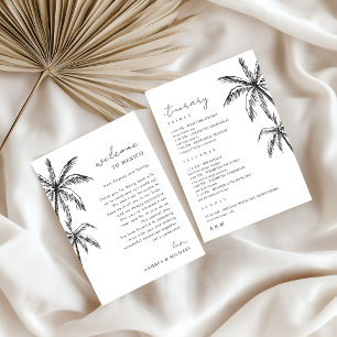 Palm Tree Wedding Welcome Letter Itinerary Card Einladung