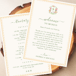 Palm Tree Wedding Welcome Letter Itinerary Card Einladung