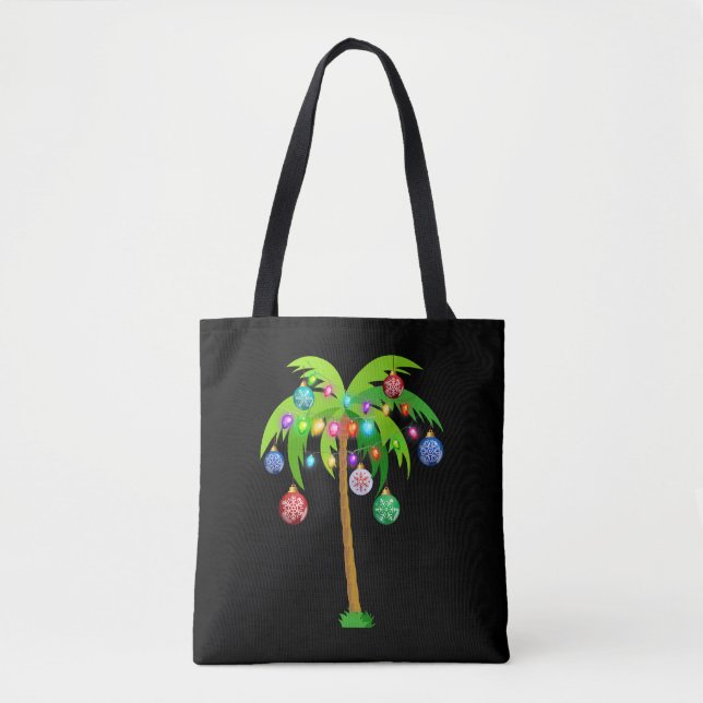 Palm Tree Weihnachtslicht Funny Beach Sommer Tasche (Vorderseite)