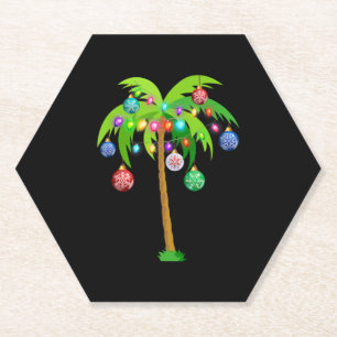Palm Tree Weihnachtslicht Funny Beach Sommer Untersetzer