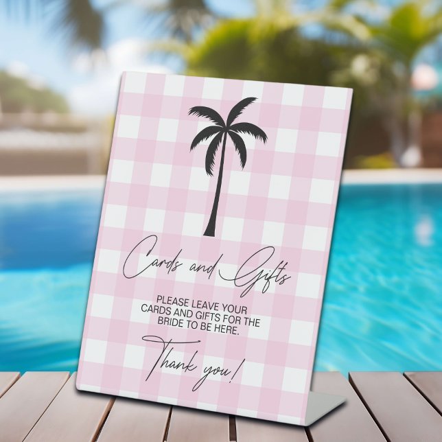 Palm Tree Weißrosa Karton Karten und Geschenke Sockelschild (Von Creator hochgeladen)