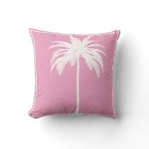 Palm Tree White Border Pink Tropical Elegante
