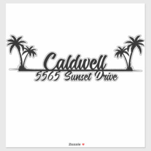 Palm Trees Adresse personnalisée Sticker boîte aux