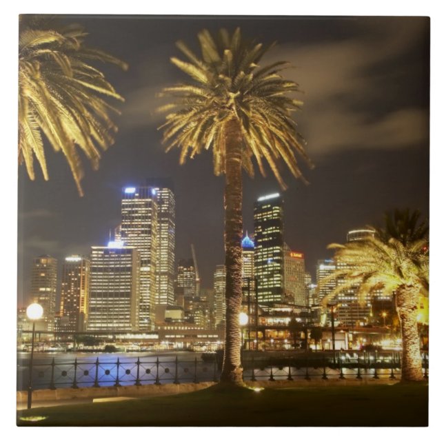 Palm Trees and CBD at Night, Sydney, New South Fliese (Vorderseite)