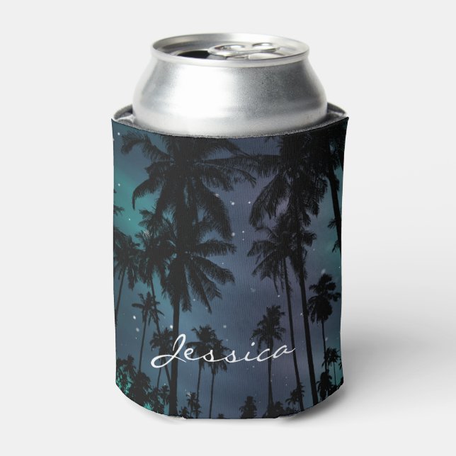 Palm Trees and Starry Night Sky Personalised Dosenkühler (Kanne Vorderseite)