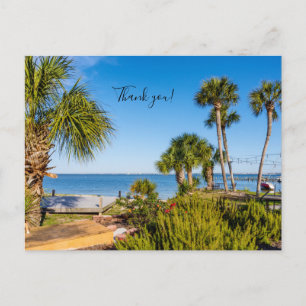 Palm Trees Bayside Morning Danke, Postcard Postkarte