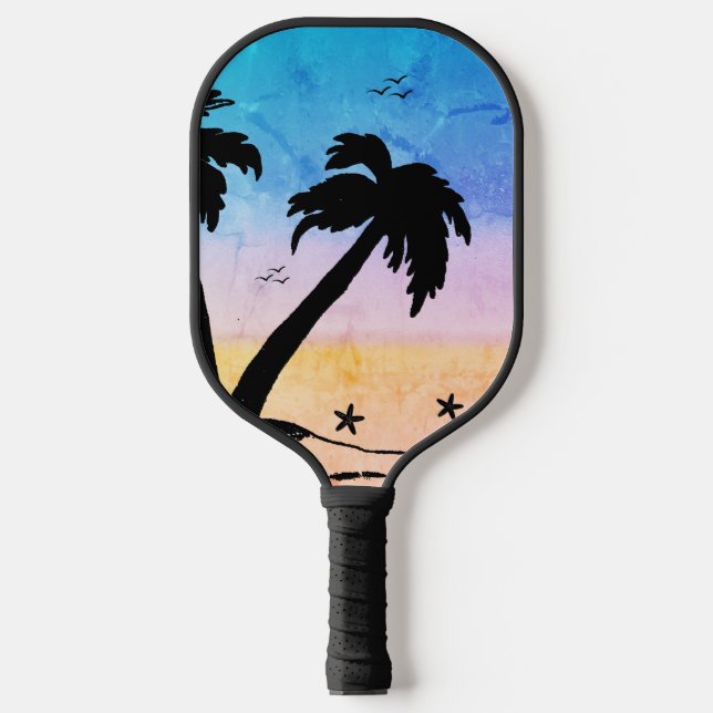 Palm Trees Beach B Pickleball Schläger (Vorderseite)