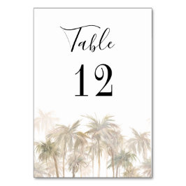 Palm Trees Beach Custom Wedding Tischnummer