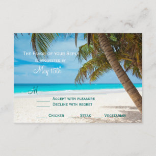 Palm Trees Beach Hochzeit in Urlaubsort RSVP Cards