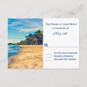 Palm Trees Beach Hochzeit in Urlaubsort RSVP Cards