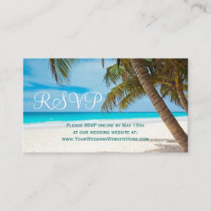 Palm Trees Beach Hochzeit in Urlaubsort RSVP Cards Begleitkarte