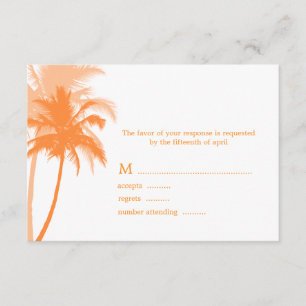 Palm Trees Beach Hochzeitskarten RSVP Karte