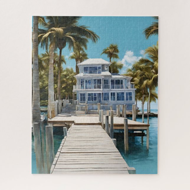 Palm Trees Boat Dock Puzzle (Vertikal)