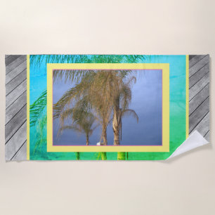 Palm Trees Deck Boards Strandtuch