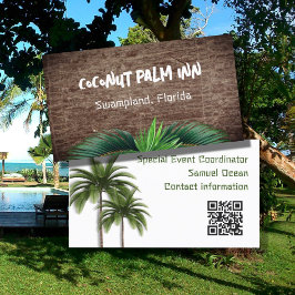 Palm Trees Double Sided QR Code Business Cards Telefonnummerkarte