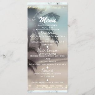 Palm Trees Elegant Tropical Beach Party Menu