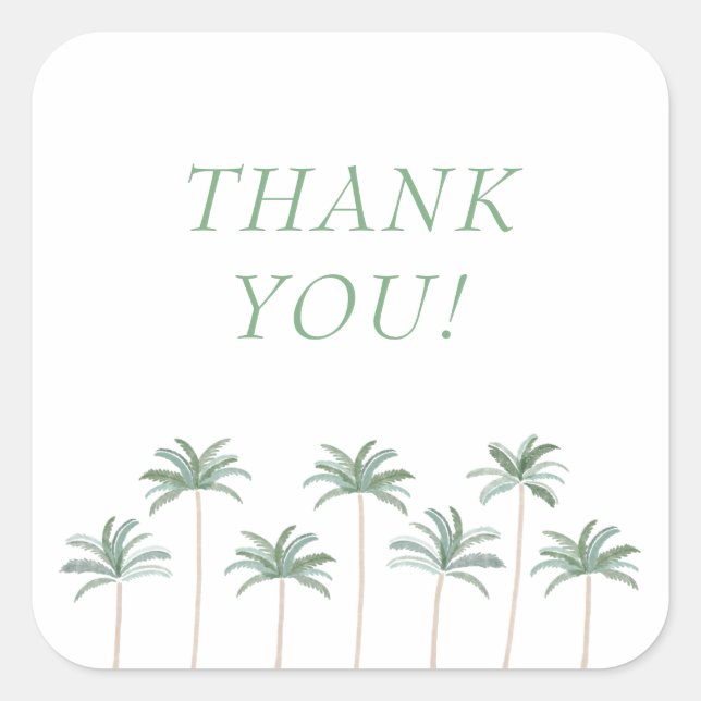 Palm Trees Elegant Vielen Dank Sticker (Vorderseite)