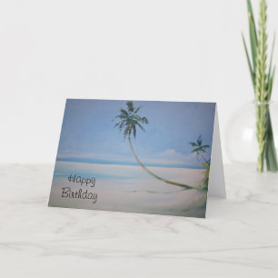 Palm Trees Happy Birthday Card Karte