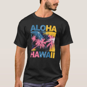 Palm Trees Hawaiian Tropical Summer Vacacation Alo T-Shirt