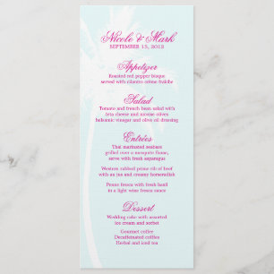 Palm Trees Hochzeit in Urlaubsort Menu Cards Menükarte
