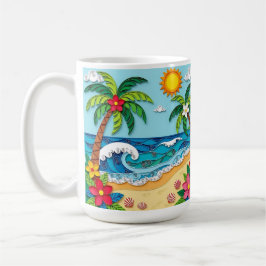 Palm Trees on the Beach  Kaffeetasse