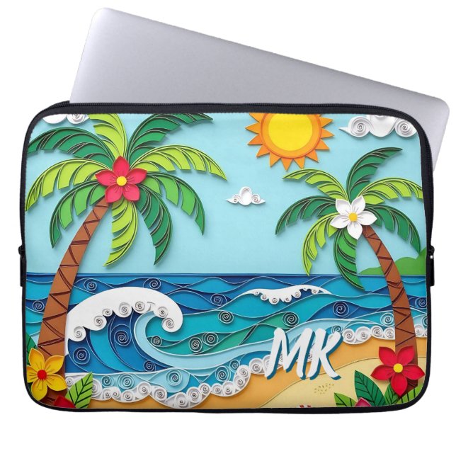 Palm Trees on the Beach Personalized Laptopschutzhülle (Vorderseite)