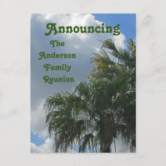 Palm Trees Paradise Family Wiedersehen Ankündigung Postkarte