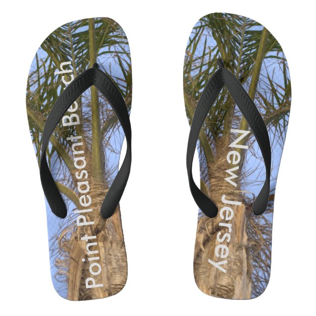 Palm Trees Point Pleasant Beach New Jersey Flip Flops (Fußbett)