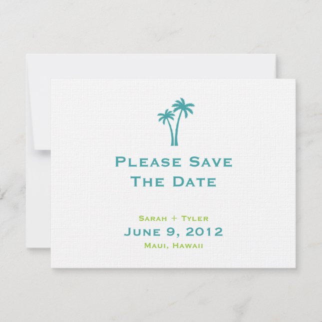 Palm Trees Save the Date Card (Vorderseite)