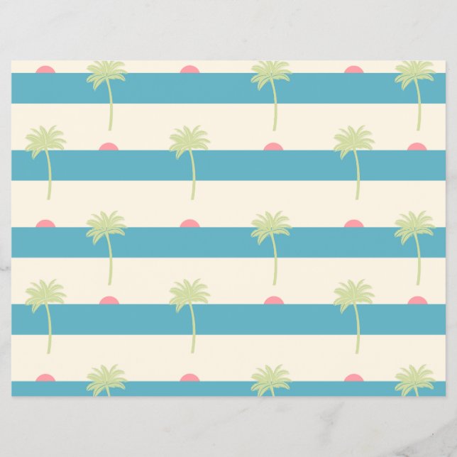 palm trees scrapbooking paper flyer (Vorne)