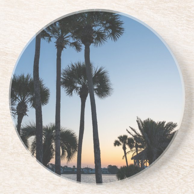 Palm Trees Sunrise Destin Florida Untersetzer (Vorne)
