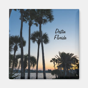 Palm Trees Sunrise Destin Floride Carré Magnet