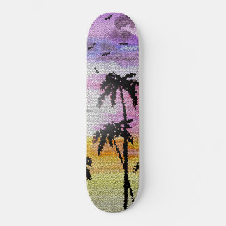 Palm Trees Sunset Mosaik Skateboard