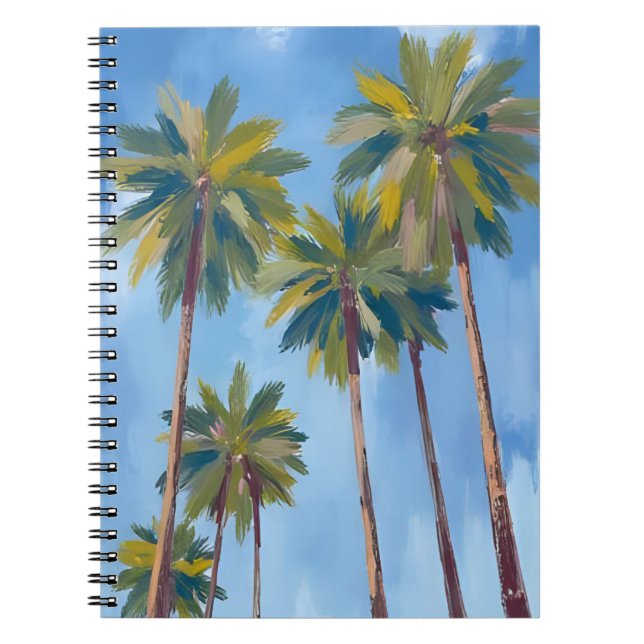 Palm Trees Watercolor Tropical Painted Notizblock (Vorderseite)