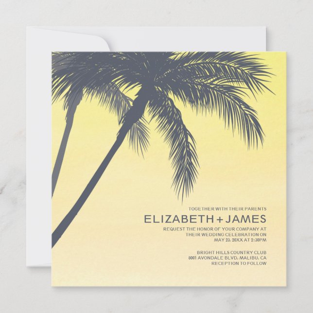 Palm Trees Wedding Einladungen (Vorderseite)