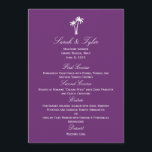 Palm Trees Wedding Menu Card - Lila Menükarte<br><div class="desc">Die Palm Trees Kollektion ist ein zeitgenössisches Design mit einer Touch tropischen Geschmacks und bildet eine elegante Ergänzung zu Ihrem Strandfest. Matching-Komponenten verfügbar auf berryberrysüß.com</div>