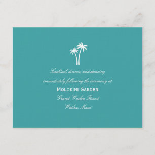 Palm Trees Wedding Reception Card Begleitkarte