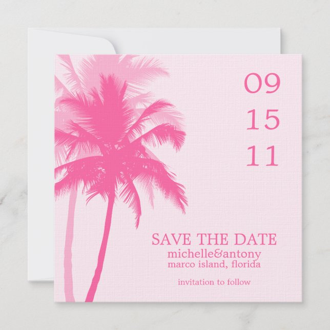 Palm Trees Wedding Save the Date (Vorderseite)