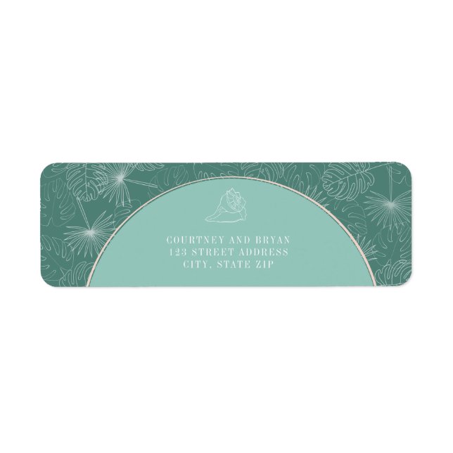 Palm Tropical Aqua Seashell Beach Wedding (Vorne)