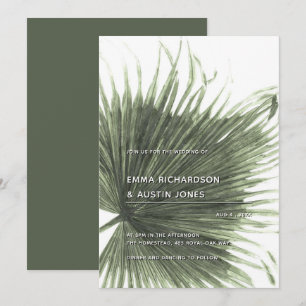 Palm Tropical Botanical Leaf Faire-part de mariage