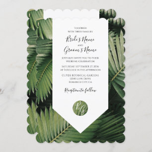 Palm Tropical Feuille Verdure Mariage Invitations